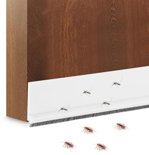2 Stück Zugluftstopper Dichtungsband für Türen, 100cm Bodenabdichtung mit Bürste, Selbstklebende Tür Türdichtung, Türdichtung Türbürste Abdeckleisten Bürstendichtung Dichtung für Türen