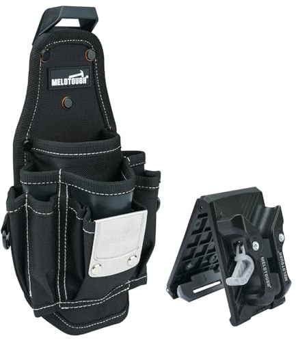 MELOTOUGH Werkzeuggürteltasche, kleine Werkzeugtasche mit Schnellverschluss-Gürtelclip, Clip an größeren Taschen und Schlaufe, Werkzeughalter zum Anklipsen