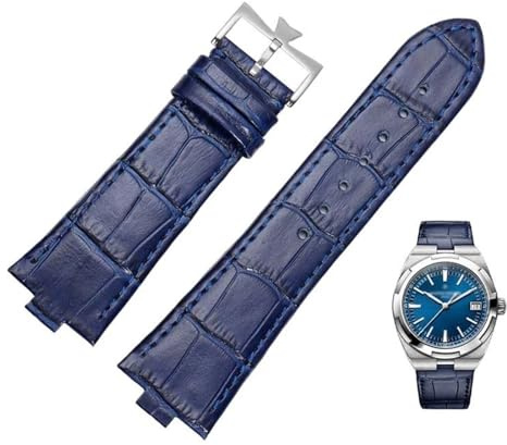 LBRTMED Echtes Leder-Uhrband für Vacheron Constantin Overseas Serie 4500V 5500V P47040 Edelstahlschnalle MAMS Uhrengurt 25-8mm