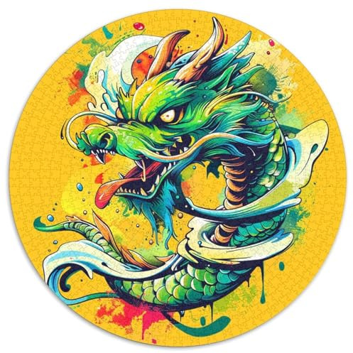 Drachen Rund Puzzles 1000 Teile Fur Erwachsene Und Kinder Wildlife Lernspiel Rätsel Clever Voll Größe Geschenk Poster Spiel 1000pcs (67.5x67.5cm)