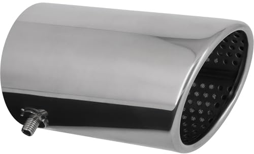 RECAMBO Auspuffblende Edelstahl Chrom passend für Audi Q5 Typ 8R BJ 2008-2017 markanter Abschluss - einfache Montage - fester Sitz - aufwertende Heckoptik - langlebige Oberfläche - sauberes Finish