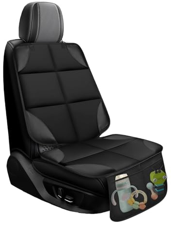 Kindersitzunterlage Auto,rutschfest Wasserabweisender Autositzschoner,ISOFIX Geeignete Sitzschoner Auto Kindersitz,Universell AutoSitzschutz Kindersitz mit Netztaschen,Schutzunterlage, Autositzschutz