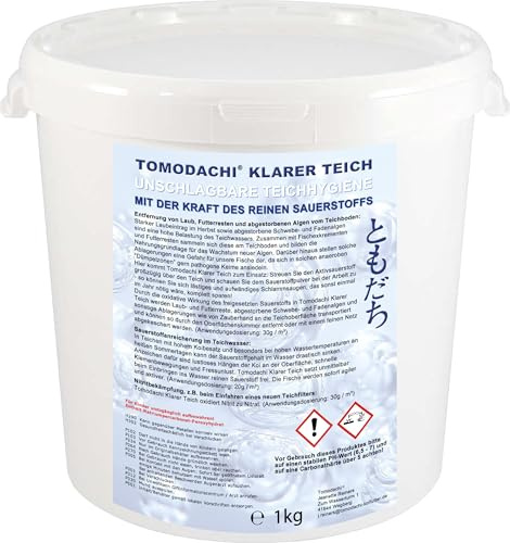 1kg Eimer Aktivsauerstoff Teichreinigung Teichschlammentfernung mit Sauerstoff Tomodachi Klarer Teich wirkt superschnell und effektiv