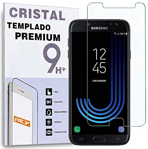 REY Protector de Pantalla para Samsung Galaxy J7 2017 / J7 Pro, Cristal Vidrio Templado Premium
