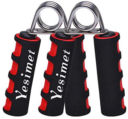 2 unidades Juego de mano Grip Fortalecedor, mano pinza de agarre del dedo - suave espuma ejercitador de los dedos para fijar muñeca más temprano y dedo fuerza(Rojo)