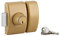 Verrou de Porte d'Entrée DESIGN 5 Goupilles - Bouton + Cylindre 40mm - Protection contre l'Arrachement - Livré avec 3 Clés en Acier Nickelé et 5 Cales de Gâche - Finition Bronze - THIRARD