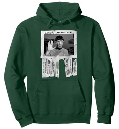 Star Trek The Original Series Logic of Spock Text Poster Pullover Hoodie