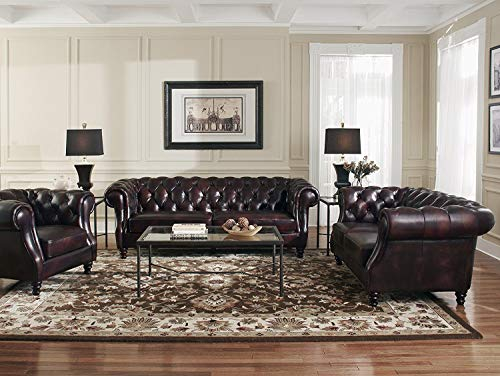 jvmoebel Chesterfield Couch Polster Sofas Klassische Leder Sofagarnitur 3+2+1 Sitzer - 33