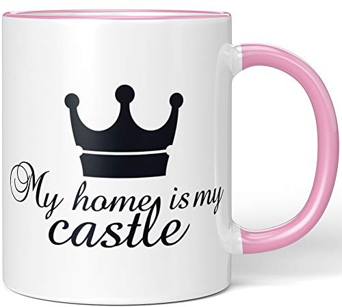 JUNIWORDS Tasse, My Home is My Castle, Wähle Farbe, Rosa