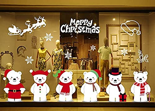 Lote Pegatinas Navidad Ventana Reutilizable Reno Santa Claus Copos Nieve Decoracion Navidad Exterior Interior Murales Decorativos Pegatinas Pared Puerta para Tienda Pegatinas