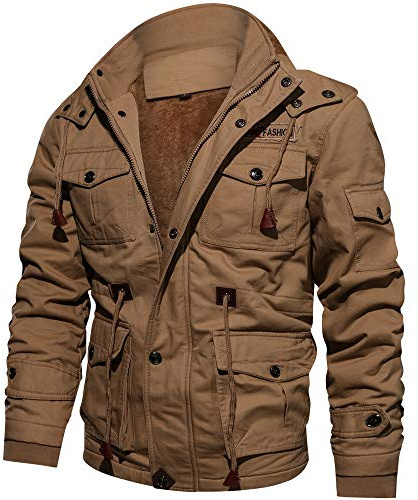 CCOOfhhc Herren Militär Jacke Übergangsjacke Frühling Tactical Mantel Winddicht Cargo Winterparka Outdoor Leichte Feldjacke Stehkragen Bomber Jacke Gefüttert Winter Warm Cargojacke Multi Taschen
