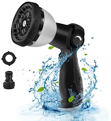 Garden Hose Spray Gun,10 Adjustable Patterns Hose Pipe Spray Gun Thumb Control,High Pressure Garden Hose Nozzle,Anti-Slip & Leak Proof Hosepipe Nozzle Gun for Watering Plants Shower Pets Car Washing
