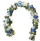 LEMCC Künstliche Rosengirlande, 2 m, blaue Rosenreben mit grünen Blättern, hängende Rose, Efeu für Hochzeit, Party, Zuhause, Wand, Garten, Tischdekoration