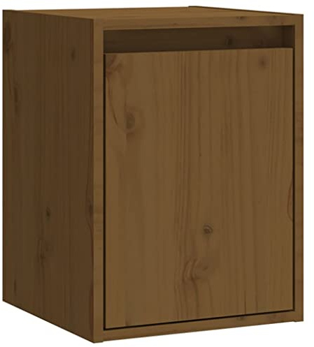 vidaXL Wandschrank Hängeschrank TV Schrank Holzschrank TV Möbel Regal Aufbewahrung Wohnzimmer Bücherschrank Honigbraun 30x30x40cm Massivholz Kiefer