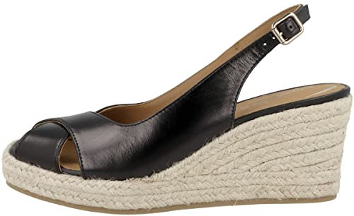 Geox Femme D Panarea Espadrille Wedge Sandales, Noir, 41 EU