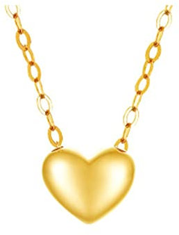 750 Goldkette Damen 18K, Damen Ketten Gold mit Anhänger Polished Herz Form Halsketten mit Anhänger