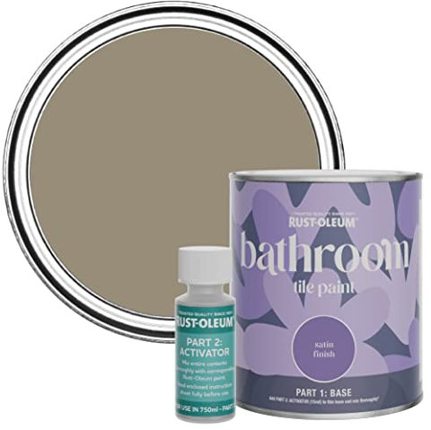 Rust-Oleum Brown Water-Resistant Bathroom Tile Paint in Satin Finish - Café Luxe 750ml