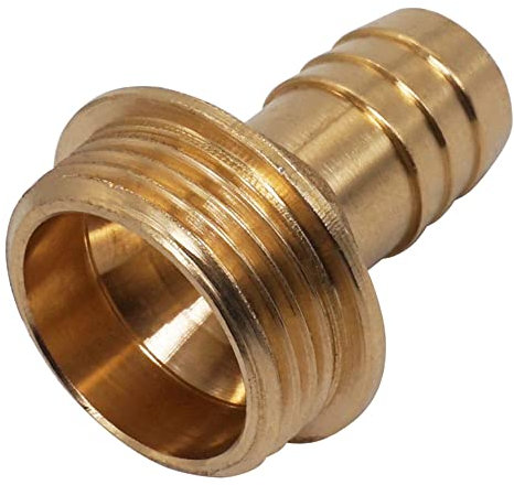 SKIR'CO (1 pièce) Raccord cannelé mâle en Laiton 1 x 20 mm, Adaptateur de Tuyau barbelé, connecteur de Queue de Tuyau, Filetage BSP