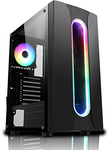 Computer Specialist GAMING PC Intel Core i7 3770 @ 3.40GHz (Turbo 3.90GHz) 16GB RAM 240GB SSD + 1TB HDD + 12GB NVIDIA GeForce RTX 3060 + Windows 10 Gaming PC Sauron 1 x ARGB Fans (Renewed)