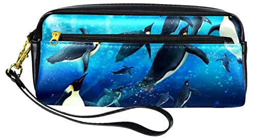 Briefpapier Tasche Pinguin-Meereswelt Federmäppchen Mit Fach Tasche Stylisches Pencil Case Für Erwachsener Damen Erwachsene