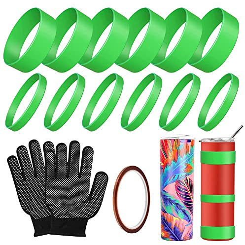 Lrtzizy Bandes de Silicone pour avec Rubans de Transfert Accessoires de Sublimation pour Tasse Presse Machine Envelopper le Paquet Gobelet dans le Four