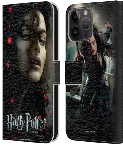 Head Case Designs Offizielle Harry Potter Bellatrix Lestrange Deathly Hallows VIII Leder Brieftaschen Handyhülle Hülle Huelle kompatibel mit Apple iPhone 15 Pro Max