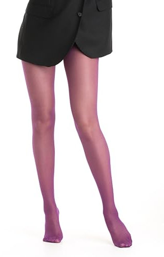 Gi&Gi Collant Donna Velati - Collant a Vita Alta Rinforzati con Piedi Invisibili 20 Denari N 1493 (VIOLA, L/XL)