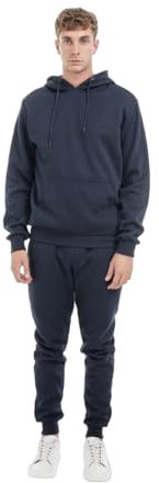 TONY BACKER Tuta Uomo In Pile Sportiva Con Chiusura Zip Completo Tuta In Casa (IT, Testo, 5XL, Regular, Regular, BLU-65)