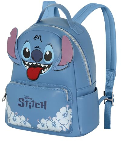 Disney Unisex 04808 Kleiner Fashion Rucksack Tongue, Blau Stitch, Einheitsgröße