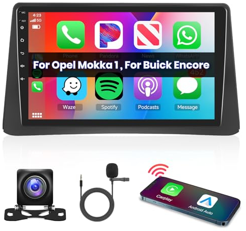 Android Autoradio für Opel Mokka 1 2012-2016/ Buick Encore 2013-2015 Radio Carplay Wireless Android Auto, 9 Zoll Touchscreen 2 Din, GPS Navigation, WiFi Bluetooth, FM RDS Radio für Opel Mokka 1
