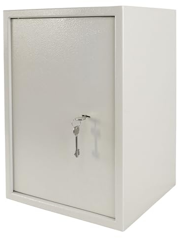SUBTLETY 35x50x31cm Möbeltresor Abschließbar Safe Tresor mit Doppelbartschloss und 2 Schlüssel Wandtresor für Bargeld Wertsachen Burgwächter Wandkasten für Zuhause Hotel (XL)