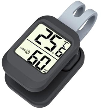 rockible Mini Guitar Humidifier Gauge Temperature Humidity Display Digital for Classic Acoustics, black