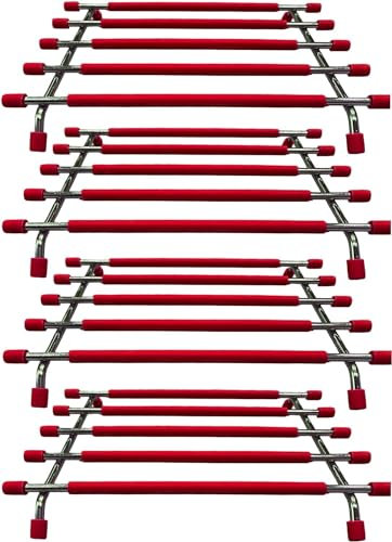Kitchen Trivet Stand with Anti Slip Base Stainless Steel Trivets for Kitchen Worktops, Hot Pans, Hot Trays & Plates Stand Heatproof Kitchen Accessories Table Mats Placemats (Red (pack of 4))