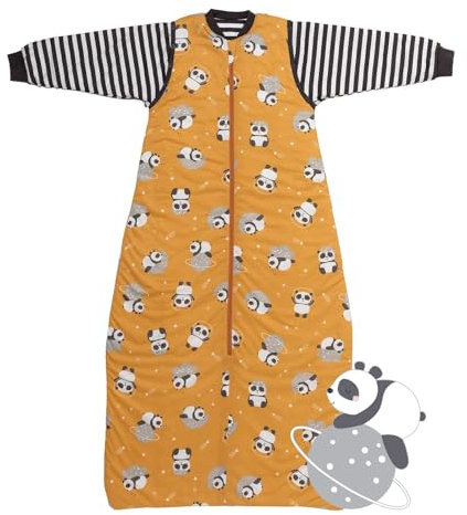 schlummersack Schlafsack Baby ganzjährig 80 cm Panda | Babyschlafsack mit Ärmel abnehmbar 2.5 Tog Baby Schlafsack ganzjährig | Ganzjahres Schlafsack Baby Baumwolle