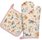 Arquiel Gants De Four & Maniques Lot De 2, 100% Coton Maniques Cuisine Gant Four Anti Chaleur Extra-Longue pour Barbecue, Cuisine, Griller, Micro-Ondes(Chat de Dessin animé)