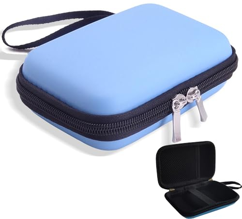 Goodshop001 GPS Navi Tasche Hülle Hart GPS Schutztasche Case Kompatibel mit Garmin Edge Explore 2 Garmin Edge 840 830 820 540 530 1040 1030 Plus Kabels and Audio Recorder Roland R-07 (blau)