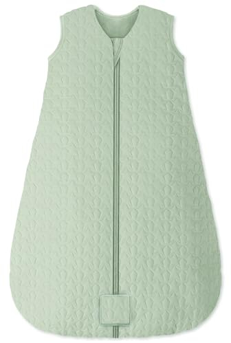 Unnivoll Schlafsack Baby Winter 2,5 Tog Baby Schlafsack 18-24 Monate Baumwolle Babyschlafsack Neugeborene Winterschlafsack Baby Warm und Weich 90 cm für Jungen Mädchen Grün