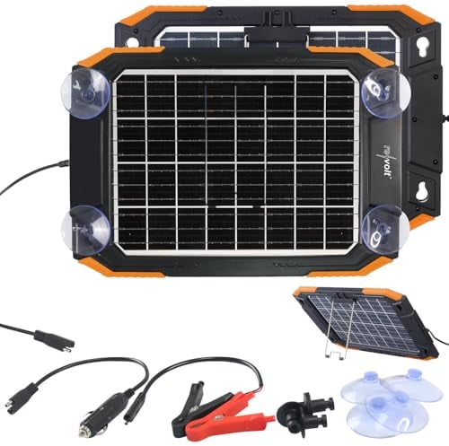 revolt Solarlader: Bifaziales Solar-Ladegerät für Kfz-/Wohnmobil-Batterien, 12 V, 13 Watt (Solar Auto, Kfz Solarpanel, Ladegeräte Autobatterien)