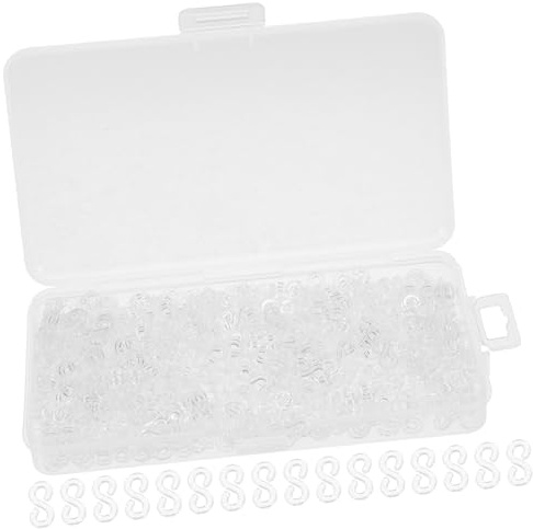 SEWACC 500pcs White s Buckle Rubber Band Accessories for Bracelet Making Kit Diy Rainbow Bracelet Crafting Supplies Rubber Band Clips for Loom