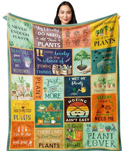Yesbird Gardening Gifts for Women, Plant Gifts, Plant Lover Gifts, Gifts for Gardeners, Plant/Garden Gifts for Women/Men/Friends Throw Blanket 150x130CM