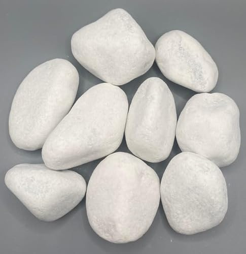 HCommerce XL Dekosteine weiß I Naturstein Marmorkies I Carrara Kies I 60-100mm (2, Kilogramm)