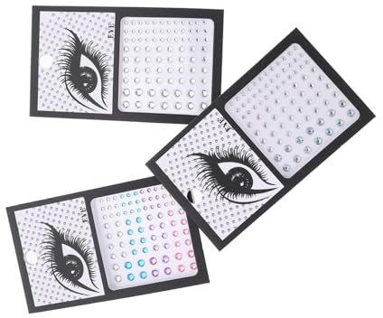 PAMINGONO 3 Set adesivi per il trucco degli occhi gemma del viso gemme decorative per gli occhi decorazioni unghie maschera per halloween gioielli per il viso gemme per il viso autoadesive