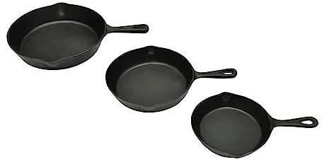 FSJIELW Home & Garden-Set of 3 BBQ Steak Pans Cast Iron-Furniture Choice
