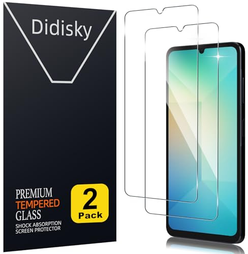Didisky Lot de 2 Verre Trempé pour Samsung Galaxy A06 6.7, Anti Rayures, Dureté 9H, Pas de Bulles, Haute définition