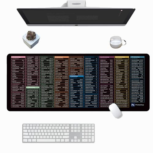 Generisch Anti-Slip Keyboard Pad, Quick Key Super Large Anti-Slip Keyboard Pad, Kiwient Excel Keyboard Shortcut Mouse Pad, Office Software Shortcuts Mouse Pad (900×400mm×3mm)