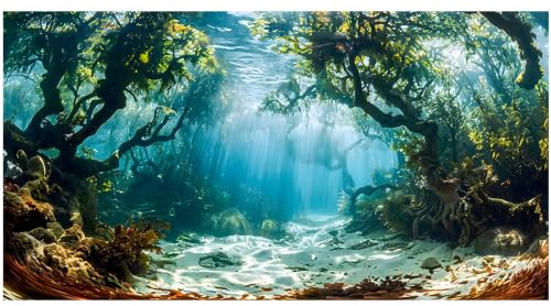 Didooou Natural landscape fish tank background, aquarium background, high definition aquarium sticker, 40 cm, 50 cm, 60 cm (40 * 80cm / 15.7 * 31.5in, 1)