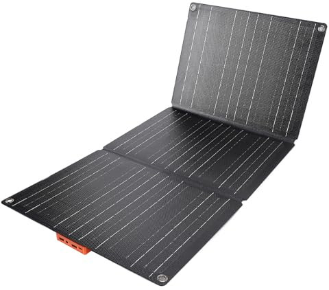 Panneau Solaire ETFE 100W, Chargeur Solaire Portable Pliable pour le Camping, Voyage en Plein Air avec 2 Sorties USB, Prise en du Chargement OBD de Voiture