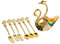 KESOTO Ensemble de Couverts en Alliage de Zinc avec Support et Trois Fourchettes, Trois Cuillères pour Desserts, Vert