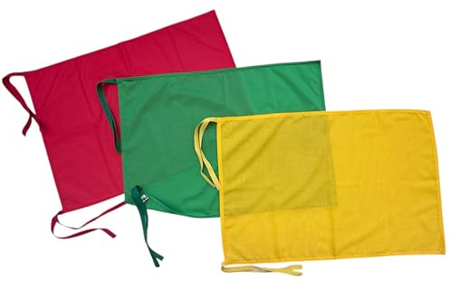 NS Lot de 3 drapeaux de signalisation de baignade, rouge-vert-jaune, 50 x 75 cm, tissu nautique 130 g/m², coupe-vent