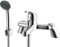 Xcel Home Modern Bath & Shower Mixer Tap with Pillar Legs | Chrome Finish Dual Control | Includes Shower Hose | Compatible with Standard British Baths | Durable Solid Brass Construction (2 Packs)
